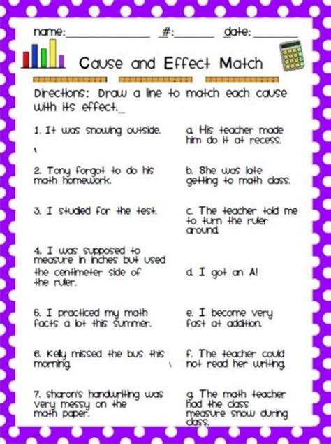 easy   effect activities  worksheets   effect