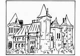 Castle Coloring Buildings Architecture Pages Printable Kb Coloriage Edupics Large sketch template