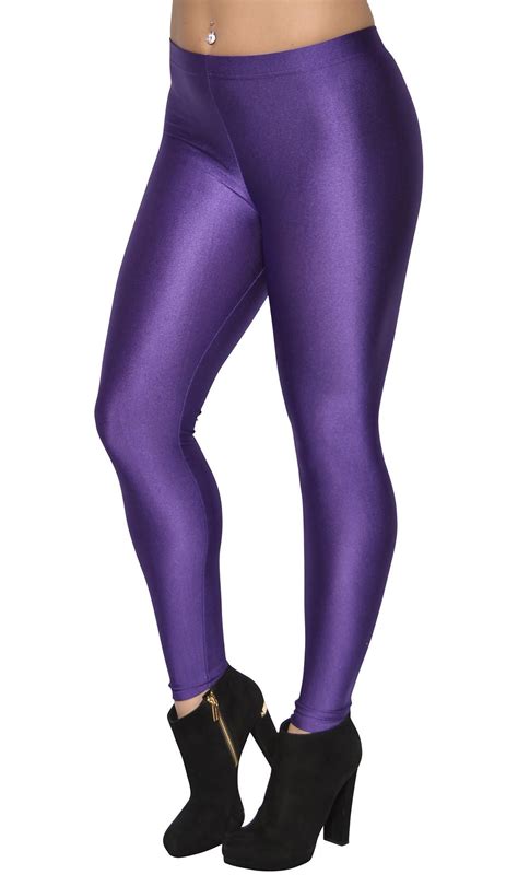 badassleggings womens shiny candy neon leggings xl purple  badassleggings shop