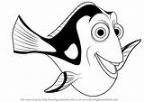 Dory Nemo Finding Drawing Disney Draw Fish Drawings Cartoon Sketch Silhouette Step Drawingtutorials101 Crafts Clipart Marlin Hledat Googlem Stick Figure sketch template