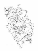 Embroidery Strawberry Vine Drawing Vintage Flickr Coloring Getdrawings sketch template