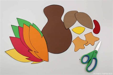 printable turkey paper craft fun holiday activity   ages