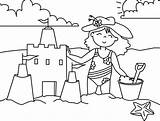 Coloring Sand Castle Advertisement sketch template