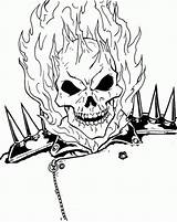 Ghost Coloring Rider Face Pages Ghostrider Burning Superheroes Drawing Designlooter 730px 3kb Gost Getdrawings Library Clipart Choose Board sketch template