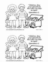 Obey Coloring Parents Children God Bible Pages Clipart Church Gives Preschool Food Obedience Kids Activity Verse Printable Color School Lessons sketch template