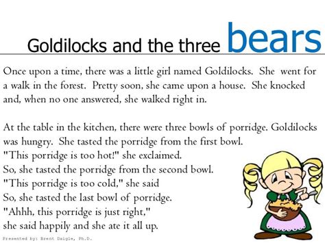 Goldilocks And The Three Bears In English And French