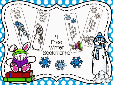 winter bookmarks classroom freebies