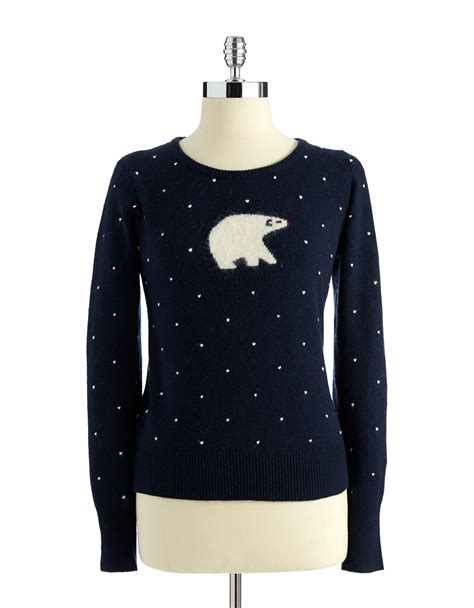 french connection polar bear sweater  blue navy lyst