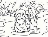 Jesus Coloring John Baptist Cartoon Baptism Netart Color sketch template