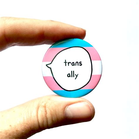 trans ally pin badge button transgender pride etsy