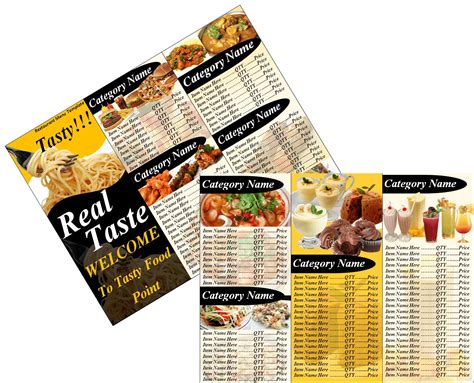 restaurant menu templates  word templates