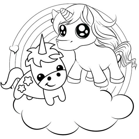rainbow  baby unicorns coloring pages