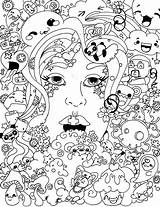 Coloring Trippy Pages Adults Print sketch template