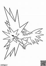 Zapdos Colorings Clever sketch template