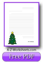 printable lined paper school stationery christmas