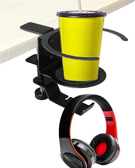 amazoncom querly headphone stand desk cup holder     desk metal bottle drink holder