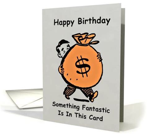 happy birthday funny money bag card greeting cards  david