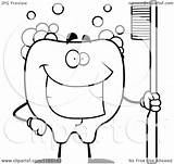 Brush Clipart Smiling Cartoon Coloring Bubbles Tooth Holding Teeth Smile Cory Thoman Outlined Vector Pages 2021 Template sketch template