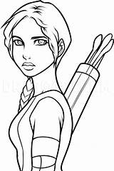 Drawing Everdeen Katniss Coloring Dragoart Print Tutorials Tutorial Visit sketch template