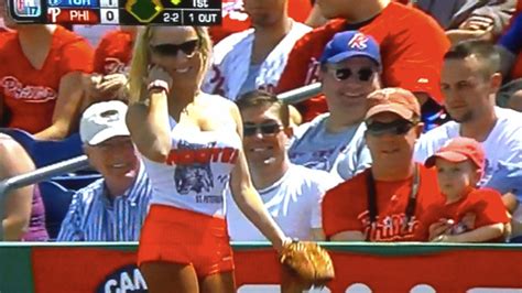 hooters girls are working the field at today s phillies blue jays