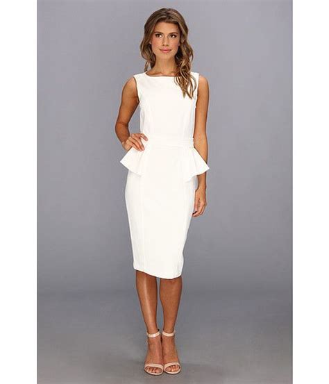 Badgley Mischka Pebble Crepe Peplum Cocktail Dress