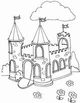 Medieval Castle Coloring Color Pages sketch template
