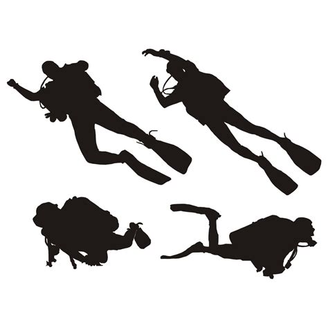 vector    diving silhouette