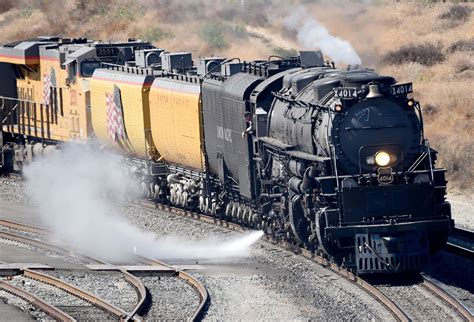 union pacifics historic big boy locomotive  stopping  colton heres   check
