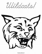 Coloring Wildcats Cursive Built California Usa sketch template