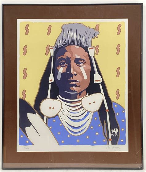 Lot Michael Cassidy Native American Portrait Serigraph