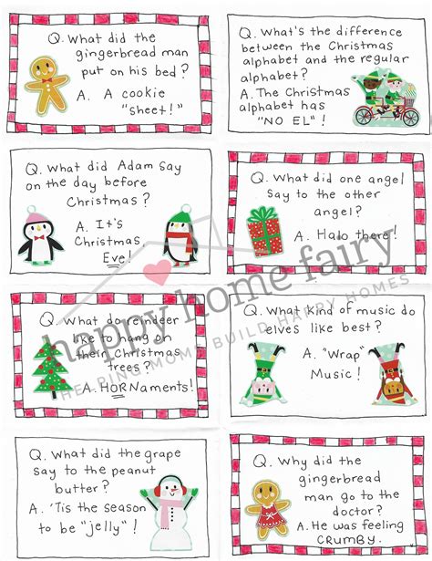 christmas joke cards  printable happy home fairy