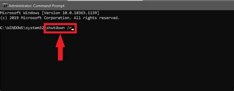 reboot windows system using command line cmd