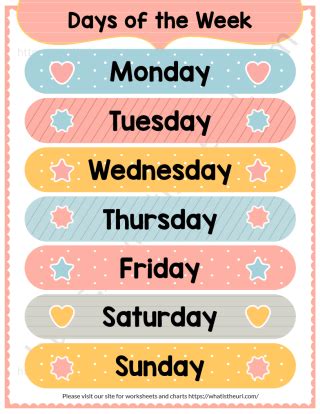 days   week printable chart