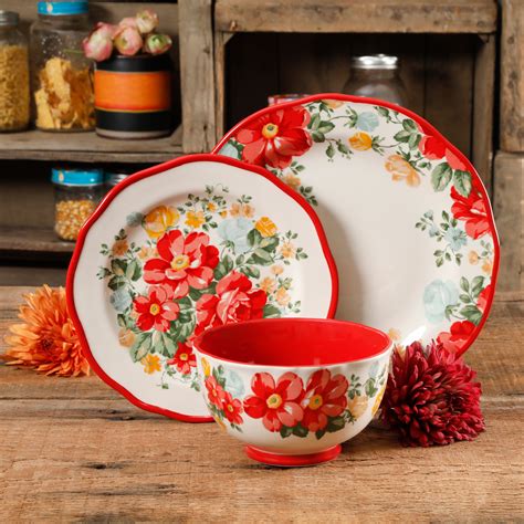 the pioneer woman vintage floral 12 piece dinnerware set