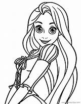 Rapunzel Coloring Pages Tangled Disney Princess Printable Kids Hair Disneyclips Sheets Book Cute Pascal Cartoon Gothel Mother Pretty sketch template