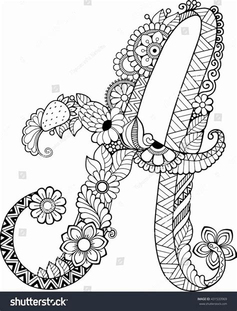 letter printable coloring pages elegant coloring book  adults floral