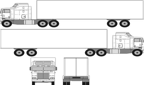 kenworth heavy truck blueprints  outlines