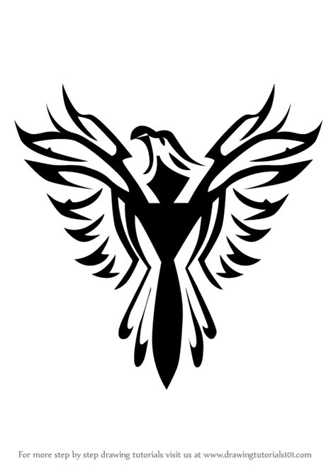 draw  phoenix bird tattoo tattoos step  step