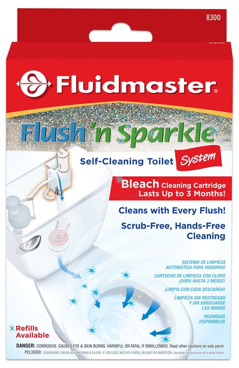 fluidmaster 8300p8 flush n sparkle automatic bleach toilet bowl
