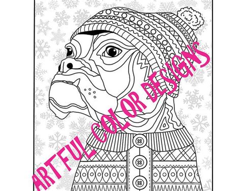 funny dressed boxer dog coloring page printable   dog lovers