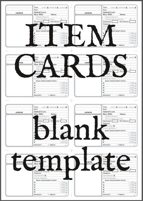 item cards blank printable  ad publishing dungeon masters guild