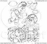 Sharing Outline Candy Coloring Boy Illustration Flyer Man Royalty Clip Bannykh Alex Clipart sketch template