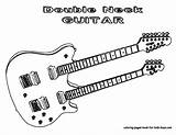 Coloring Pages Guitar Electric Instruments Guitars Bass Print Musical Rock Double Neck Colouring Printable Cool Instrument Too These Kids Clipart sketch template