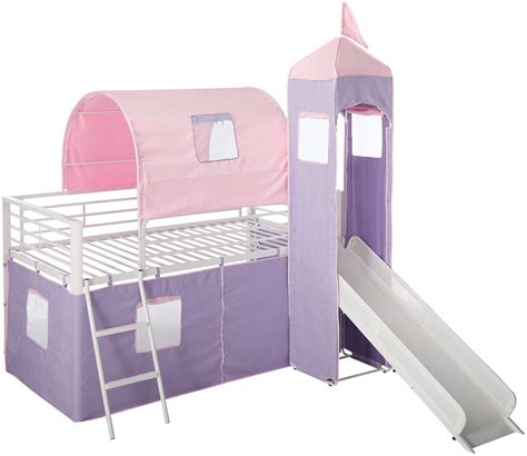 powell princess castle twin tent bunk bed  pink purple girls tower loft   ebay