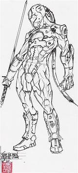 Cyborg Numioh sketch template