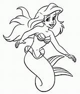 Zeemeermin Kleurplaten Ariel Mermaids Terug Sirenita sketch template