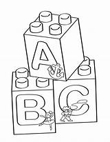 Coloring Lego Blocks Block Pages Color Printable Letter Alphabet Brick Abc Duplo Drawing Kids Baby Printables Building Print Toy Letters sketch template
