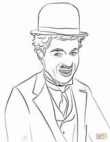 Coloring Chaplin Charlie Pages Famous People Portrait Actors Printable Drawing Color Print Supercoloring Categories Onlinecoloringpages sketch template