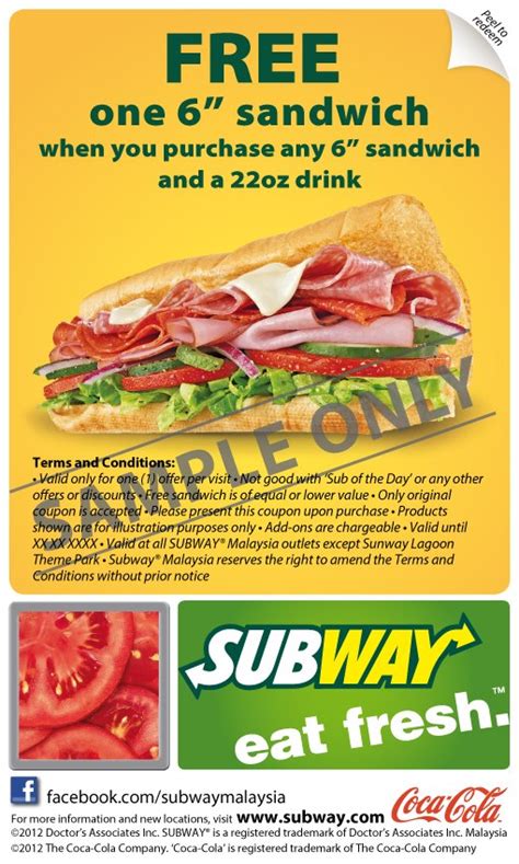 love freebies malaysia promotions subway buy     outlets