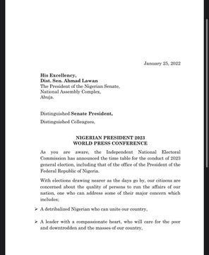 okorochas letter annoucing presidential ambition surfaces